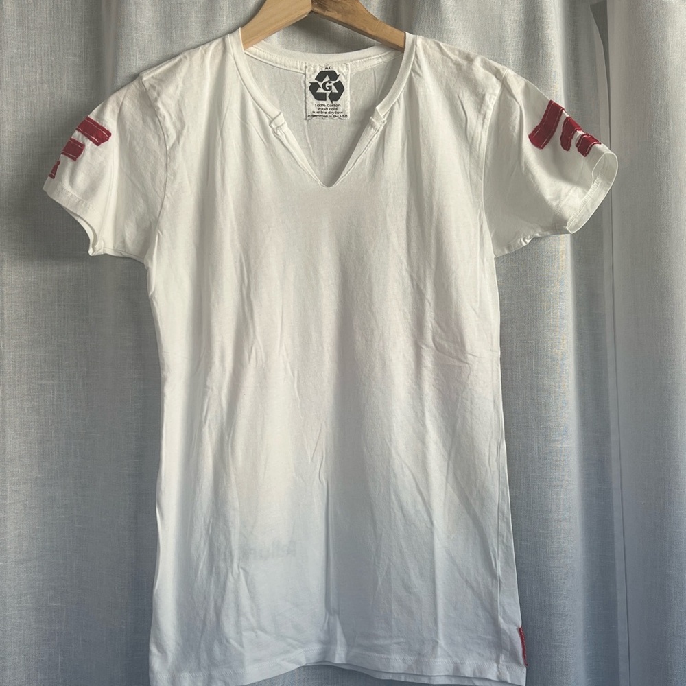 Source Unknown White Tee with Red Accents